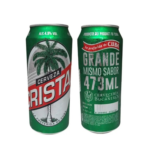[EP737] Cerveza Cristal lata Grande 473 ml